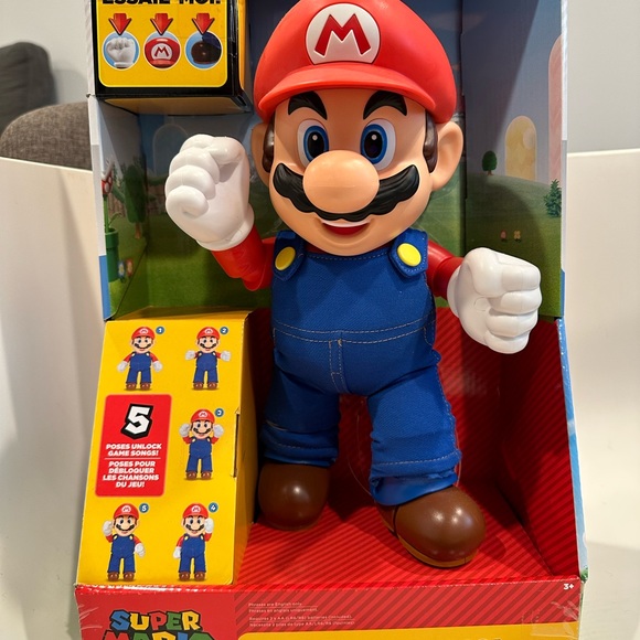 Nintendo SUPER MARIO It's-A Me, Mario! Collectible Action Figure in Red/Blue - Picture 15 of 16